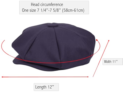 31ki4oy4ctl.jpg LUMINOUS FASHION Super Big 100% Wool 8 Panel Men's Oversized Newsboy Hats