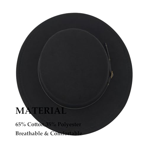 31wo56rat l.jpg Willheoy Flat Top Hats for Women & Pork Pie Hats for Men
