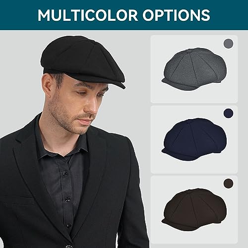 411qacl2ucl.jpg POUDAY Wool Blend Newsboy Cap for Men