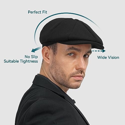 414ujeqqcl.jpg POUDAY Wool Blend Newsboy Cap for Men