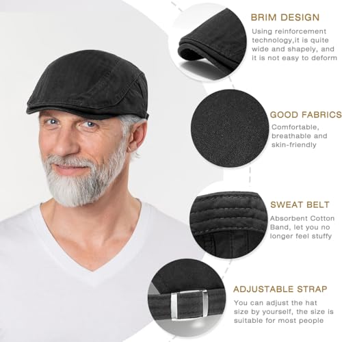 416rua62gsl.jpg Taidor Men's Breathable Flat Cap Hat Adjustable Ivy Hunting
