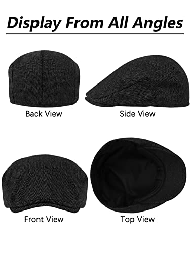 417bftjxtfl.jpg KUTTOR Classic Herringbone Flat Newsboy Hat for Men