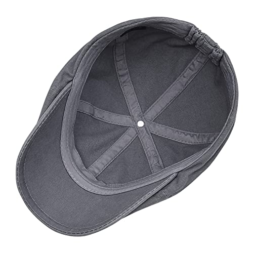 41cafhd4xil 3.jpg VOBOOM Cotton Washing Flat Cap Cabbie Hat for Men on Casual Occasions: Stylish & Comfortable Wide Brim Hat | VOBOOM