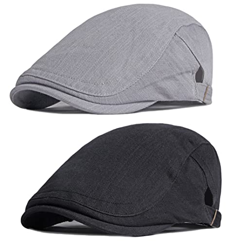 41cix8z77l.jpg Qianuer 2 Pack Men's Adjustable Newsboy Flat Cap Beret