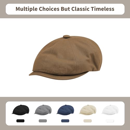 41dlp3cicel.jpg POUDAY Men's Classic Newsboy Hat Vintage Cabbie Cap in Cotton