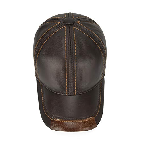 41ey cmdpfl.jpg Gudessly Adjustable Men's Leather Baseball Cap for Fall Winter Outdoor Sports