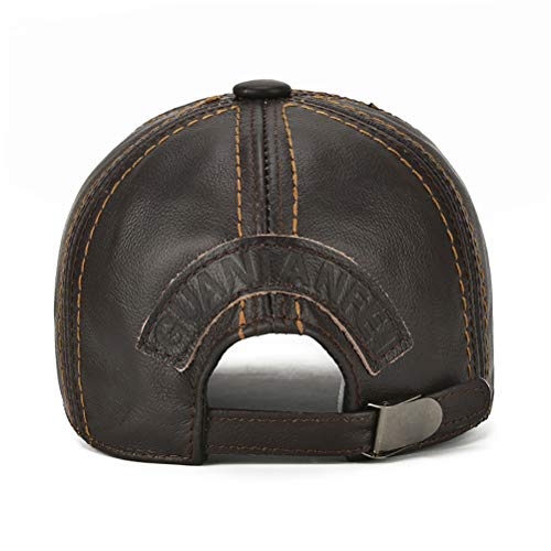 41gw1s1pxll.jpg Gudessly Adjustable Men's Leather Baseball Cap for Fall Winter Outdoor Sports