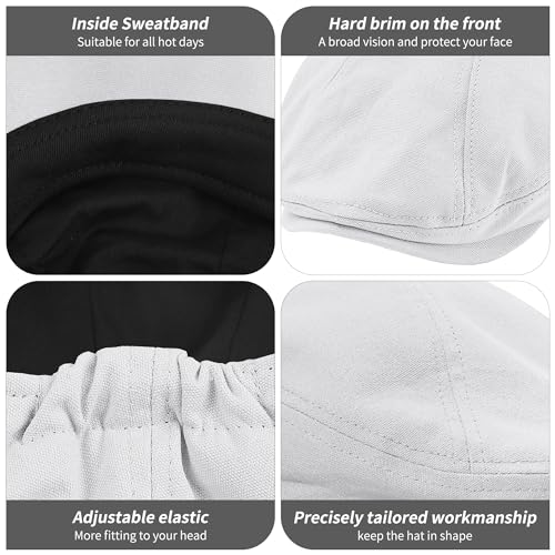 41hc u0w7vl.jpg POUDAY Men's Breathable Soft Cotton Newsboy Cap for Summer Driving Golf Hunting