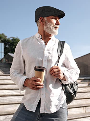 41hykvgqgml.jpg KUTTOR Classic Herringbone Flat Newsboy Hat for Men