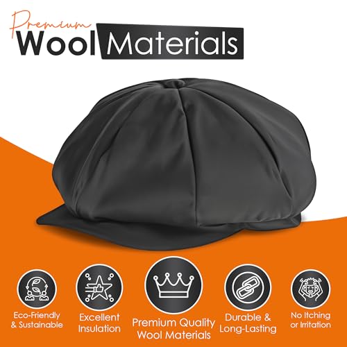 41ivyipglyl.jpg LUMINOUS FASHION Super Big 100% Wool 8 Panel Men's Oversized Newsboy Hats