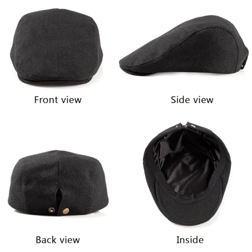 41ns48ges8l.jpg LADYBRO 2Pack Unisex Flat Cap Newsboy Hats for Men & Women, Summer CasualAdjustable