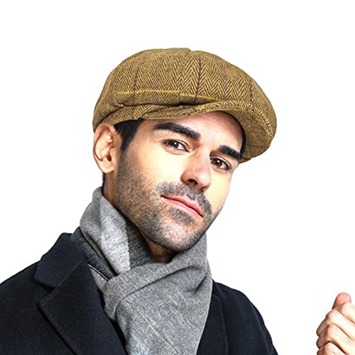 41qrezkjfl.jpg PanPacSight Classic Men's Newsboy Gatsby Hat in Blend Wool(Vintage Flat Ivy Cabbie Cap)
