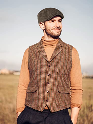 41slot rl.jpg KUTTOR Classic Herringbone Flat Newsboy Hat for Men