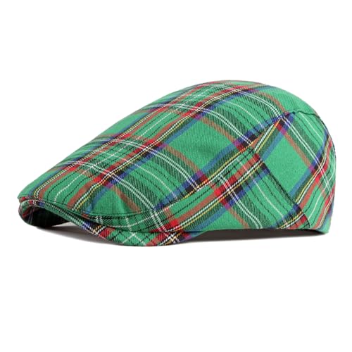 41sllufslzl.jpg Men's Striped Plaid Newsboy Hat - Cabbie Beret Ivy Cap