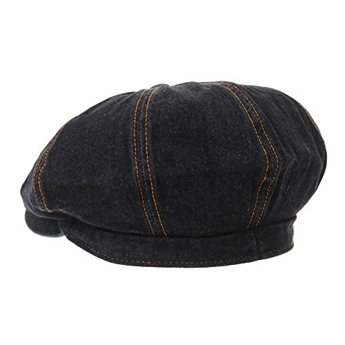 41vh4vc6opl.jpg WITHMOONS Baker Boy Flat Cap Beret Washed Denim Jean Hat DW3834