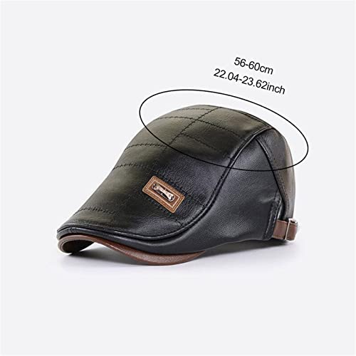 41acnnu29tl 1.jpg Vintage Leather Newsboy Cap for Men Ivy League Style