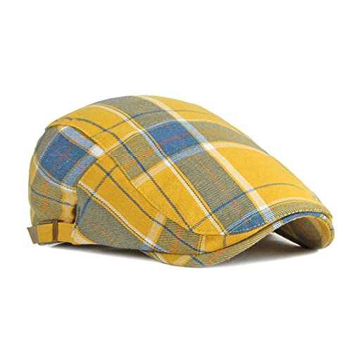 41b1wu5fl.jpg Colorful Striped Men's Adjustable Plaid Beret Cabbie Hat