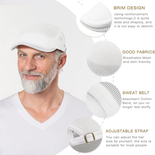 41c0rwt tl.jpg Taidor 2 Pack Men's Breathable Mesh Summer Newsboy Hat Ivy Cap