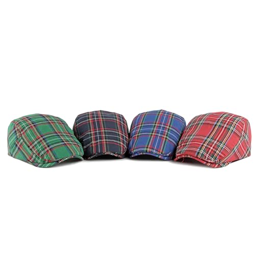 41camlsjksl.jpg Men's Striped Plaid Newsboy Hat - Cabbie Beret Ivy Cap