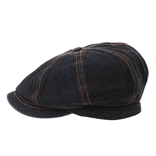 41dppakm4tl.jpg WITHMOONS Baker Boy Flat Cap Beret Washed Denim Jean Hat DW3834