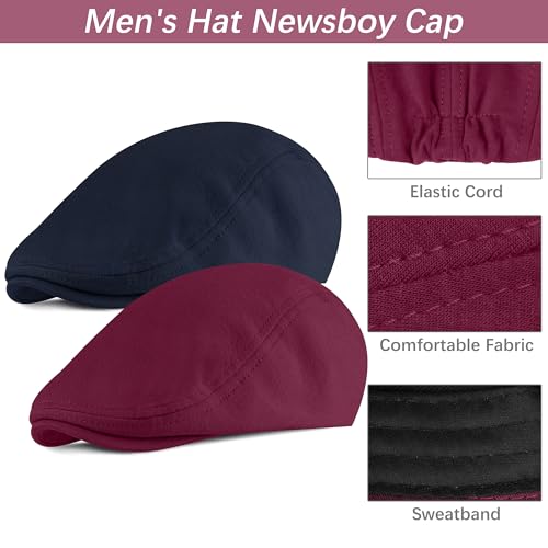 41dqjfaixzl.jpg KUTTOR Men's Soft Stretch Fit Newsboy Cap Outdoor Daily Use