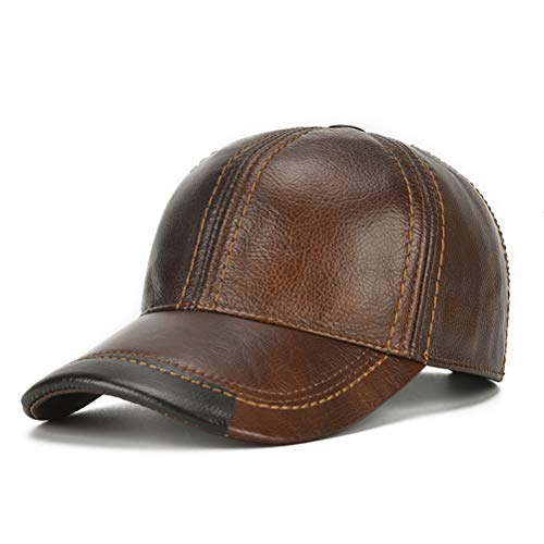 41iwgoedp3l.jpg Gudessly Adjustable Men's Leather Baseball Cap for Fall Winter Outdoor Sports
