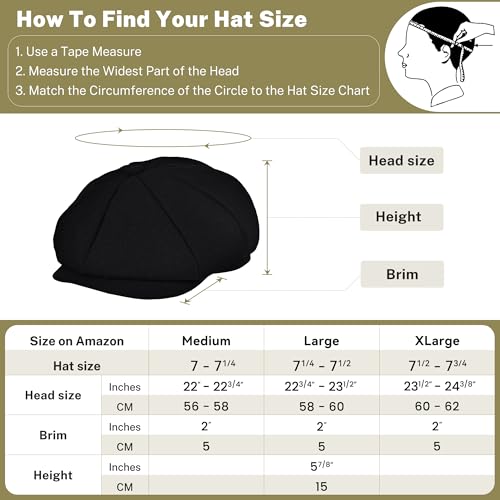 41jvpvgawl.jpg KUJUHA Men's Flat Irish Cabbie Wool Newsboy Hat