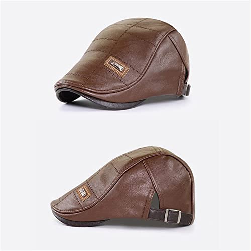 41l3uof01l.jpg Vintage Leather Newsboy Cap for Men Milton Ivy Golf Hat