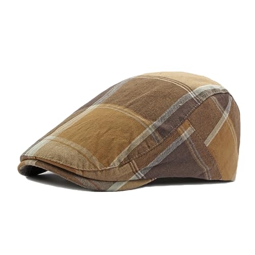 41ljdeyyw8l.jpg Qianuer 2-Pack Men's Adjustable Plaid Ivy Flat Cap