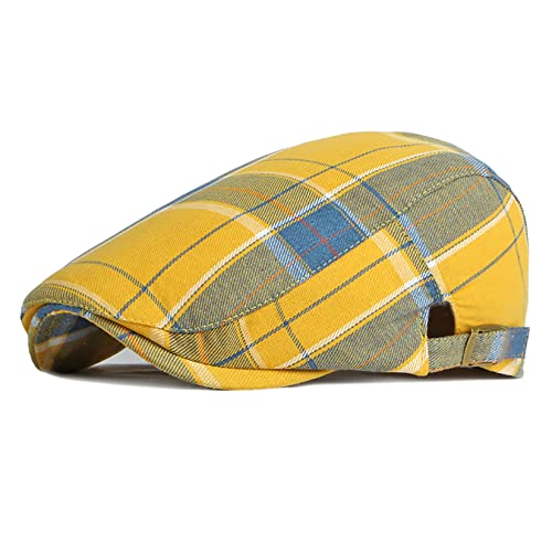 41lu5tf86tl 1.jpg Classic Men's Striped Adjustable Plaid Life Bar Beret Hat