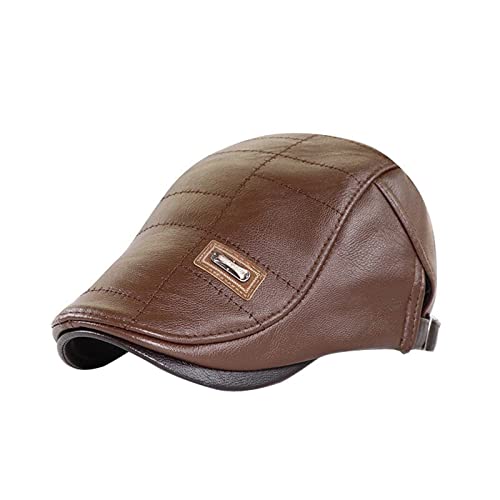 41tmip2byll 3.jpg Vintage Leather Newsboy Cap for Men Ivy League Style