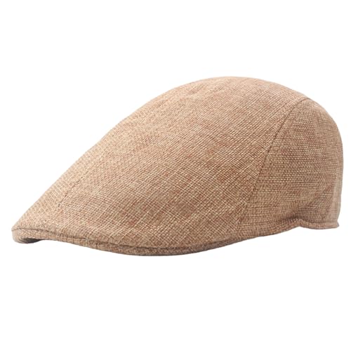 41ttewztr8l.jpg Men's Breathable Flat Cap Summer Straw Newsboy Hat