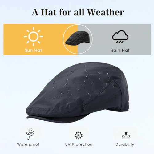 41uns0j6ll.jpg Gatsby Irish Duckbill Cap - TOP-EX XL/XXL Mens Flat Cap, Golf Waterproof UPF 50