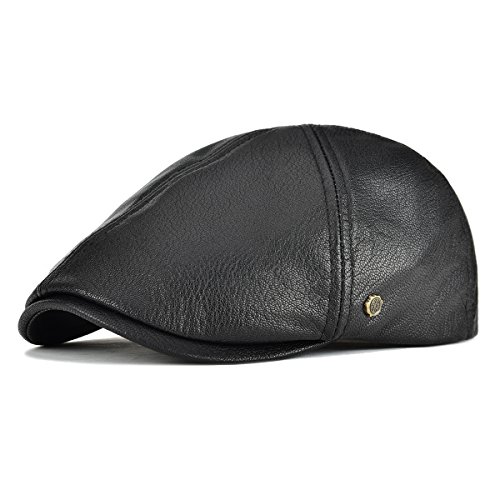 41uvi3kmvyl.jpg VOBOOM Lambskin Leather 6 Panel Ivy Newsboy Beret Hat