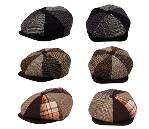 41ypruruyrl.jpg Classic 100% Wool Unisex 8-Panel Newsboy Snap Brim Hat