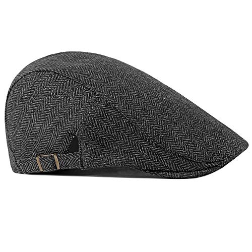 51 4bxqtixl.jpg Qunson Men's Cotton Flat Cap Ivy Gatsby Newsboy Hat