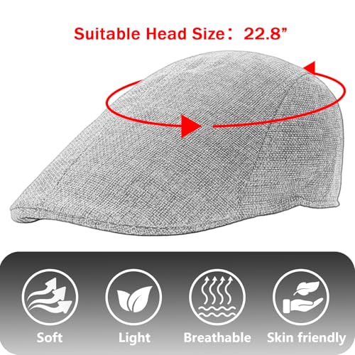 51 5wdm98l.jpg Men's Breathable Flat Cap Summer Straw Newsboy Hat