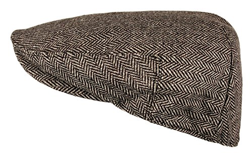 51 pdq62wl.jpg Wonderful Fashion Men's Classic Herringbone Tweed Wool Blend Newsboy Ivy Hat for Men in Large/X-Large Charcoal | Won