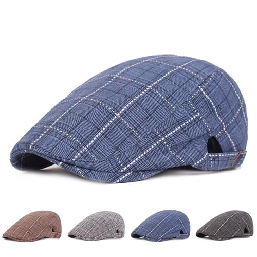 511juh6h1tl.jpg Botvela Men's Classic Newsboy Flat Cap (Blue, One Size)