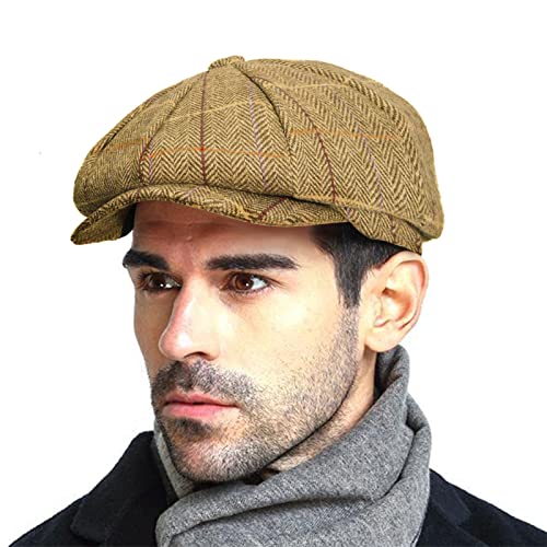 514c9h87phl.jpg PanPacSight Classic Men's Newsboy Gatsby Hat in Blend Wool(Vintage Flat Ivy Cabbie Cap)