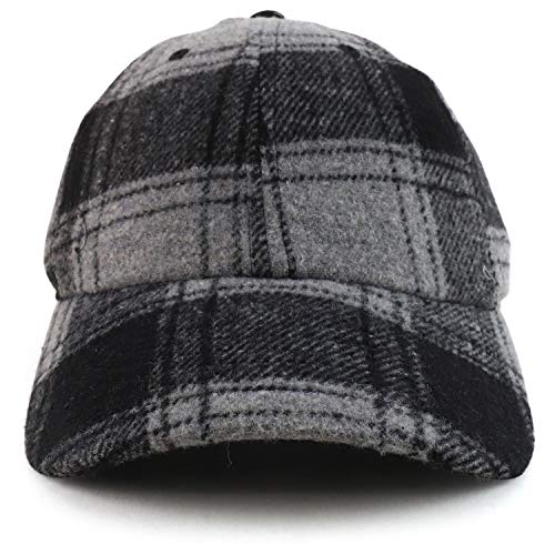 514rkfgpy7l.jpg Trendy Plaid Checker Wool Blend Baseball Cap