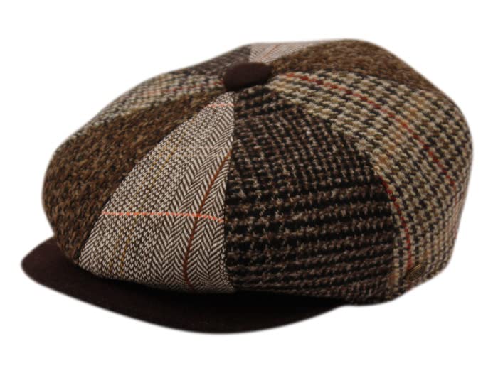517w378zbul.jpg Classic 100% Wool Unisex 8-Panel Newsboy Snap Brim Hat