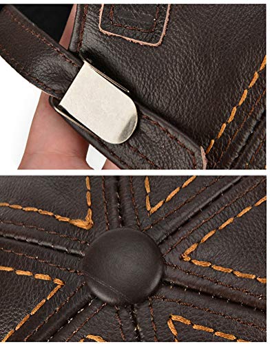 517azi8ywkl.jpg Gudessly Adjustable Men's Leather Baseball Cap for Fall Winter Outdoor Sports