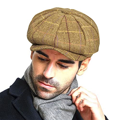 517lkbtdxil.jpg PanPacSight Classic Men's Newsboy Gatsby Hat in Blend Wool(Vintage Flat Ivy Cabbie Cap)