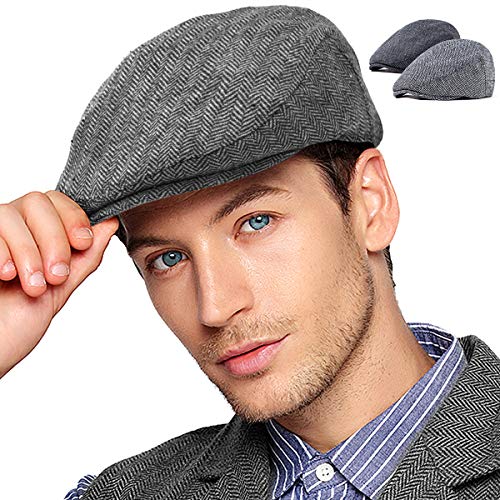 519ixh3yznl.jpg LADYBRO 2-Pack Adjustable Newsboy Hats for Men Flat Cap