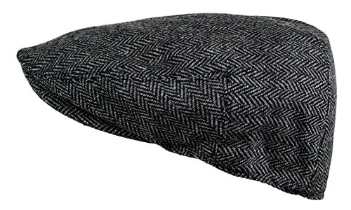 519vpsln5nl 5.jpg Wonderful Fashion Men's Classic Herringbone Tweed Wool Blend Newsboy Ivy Hat for Casual Wear (Large/X-Large, Charcoal)