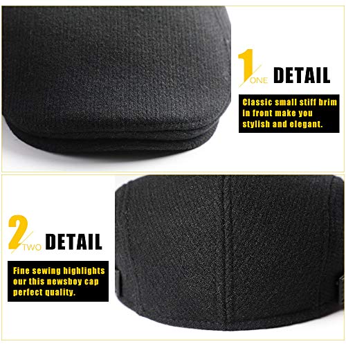 51b2kcud5pl.jpg Sumolux Mens Winter Beret Hat Flat Cap
