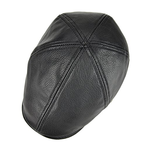 51btoeiskdl.jpg VOBOOM Lambskin Leather 6 Panel Ivy Newsboy Beret Hat
