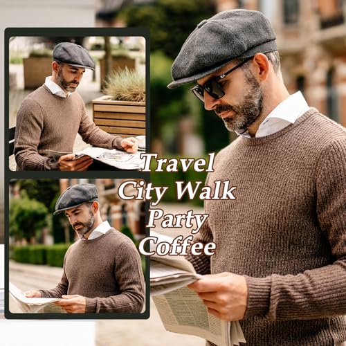 51ddr1lzul.jpg TOP-EX Merino Wool Tweed Newsboy Cap for Men Warm Winter Hat