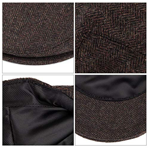 51dmxmidpcl.jpg VOBOOM Men's Wool Blend Herringbone Ivy Flat Hat